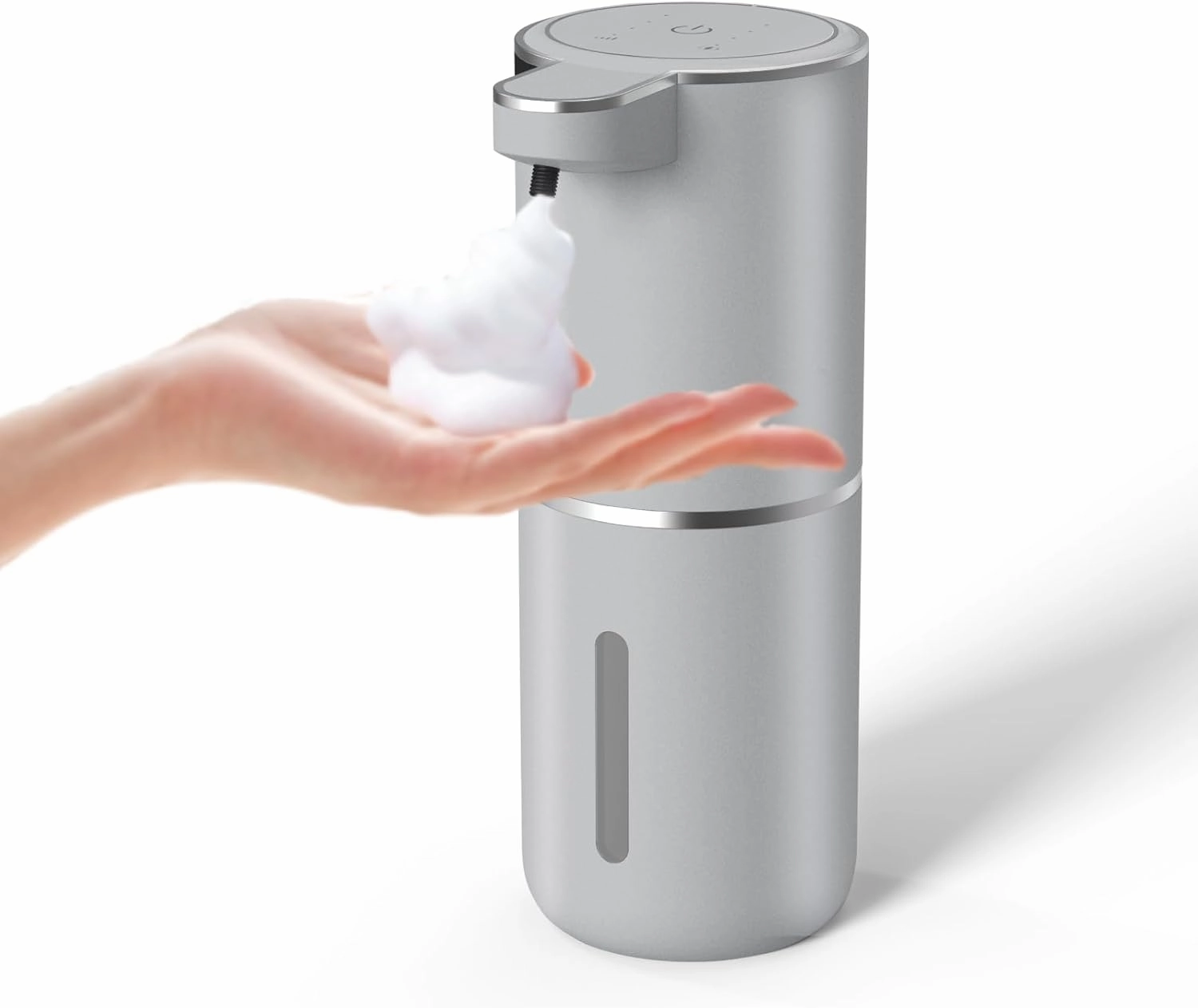 Automatic Soap Dispenser – Touchless Foaming Soap Dispenser 400ml USB Rechargeable Dispenser Electric Wall Mounted 4levels Adjustable Foam Soap Dispenser Pump for Bathroom Kitchen(Silver)