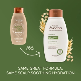 Aveeno Oat Milk Blend Moisturizing Shampoo, Ultra-Hydrating, for Dry, Damaged Hair, 12 fl oz (Pack of 2)