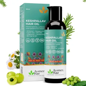Avi-mee Herbal Keshpallav Hair Oil For Men & Women | Promotes Hair Growth & Reduces Hair Fall | With Rosemary, Castor, Amla, Coconut and Bhringraj | Mineral Free | 100 ml