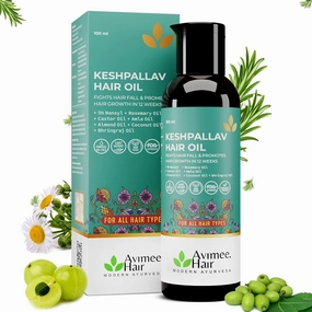 Avi-mee Herbal Keshpallav Hair Oil For Men & Women | Promotes Hair Growth & Reduces Hair Fall | With Rosemary, Castor, Amla, Coconut and Bhringraj Oil | Mineral Oil Free | 100ml