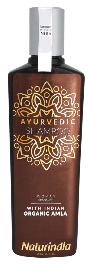 Ayurvedic Shampoo NATURINDIA for Hair Growth Organic Amla Indian Hydration for Shiny and Strong Hair with Vitamin C and B-Complex natural herbs from India For Women
