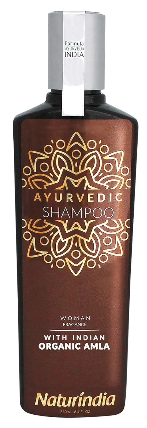 Ayurvedic Shampoo NATURINDIA for Hair Growth Organic Amla Indian Hydration for Shiny and Strong Hair with Vitamin C and B-Complex natural herbs from India For Women