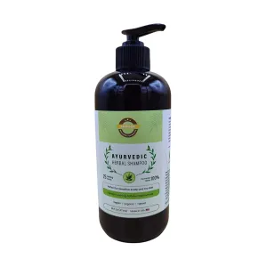 Ayuverdic Herbal Shampoo 16 Oz | Plants Based | Sulfate Free | With Amla, Reetha, Shikakai, Aloe Vera & 25 Healing Herbs | For Sensitive Scalp | Rejuvenate, Shine, Moisturize