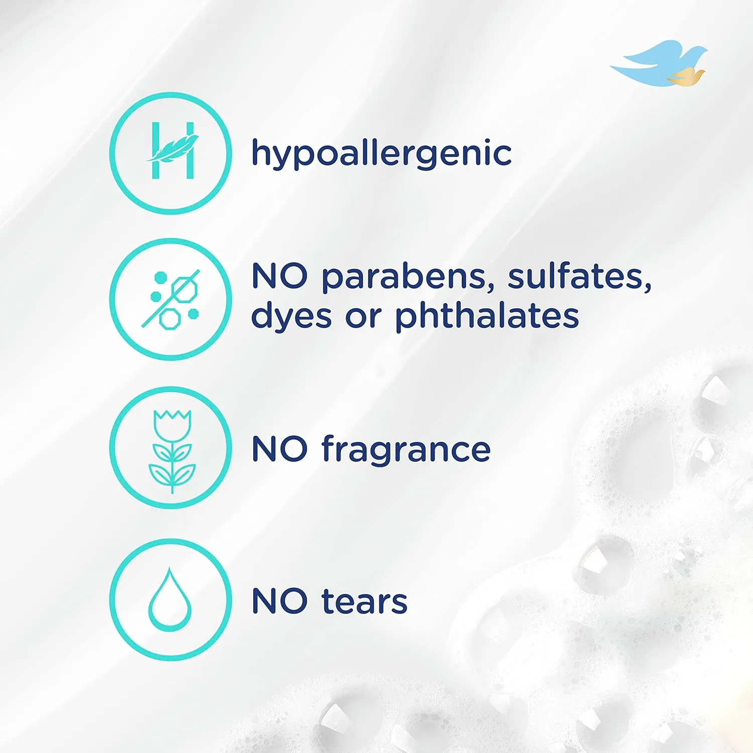 Baby Dove Sensitive Skin Care Baby Wash Fragrance Free Moisture For Baby Bath Time Fragrance Free and Hypoallergenic, Washes Away Bacteria 34 oz (Pack of 1)