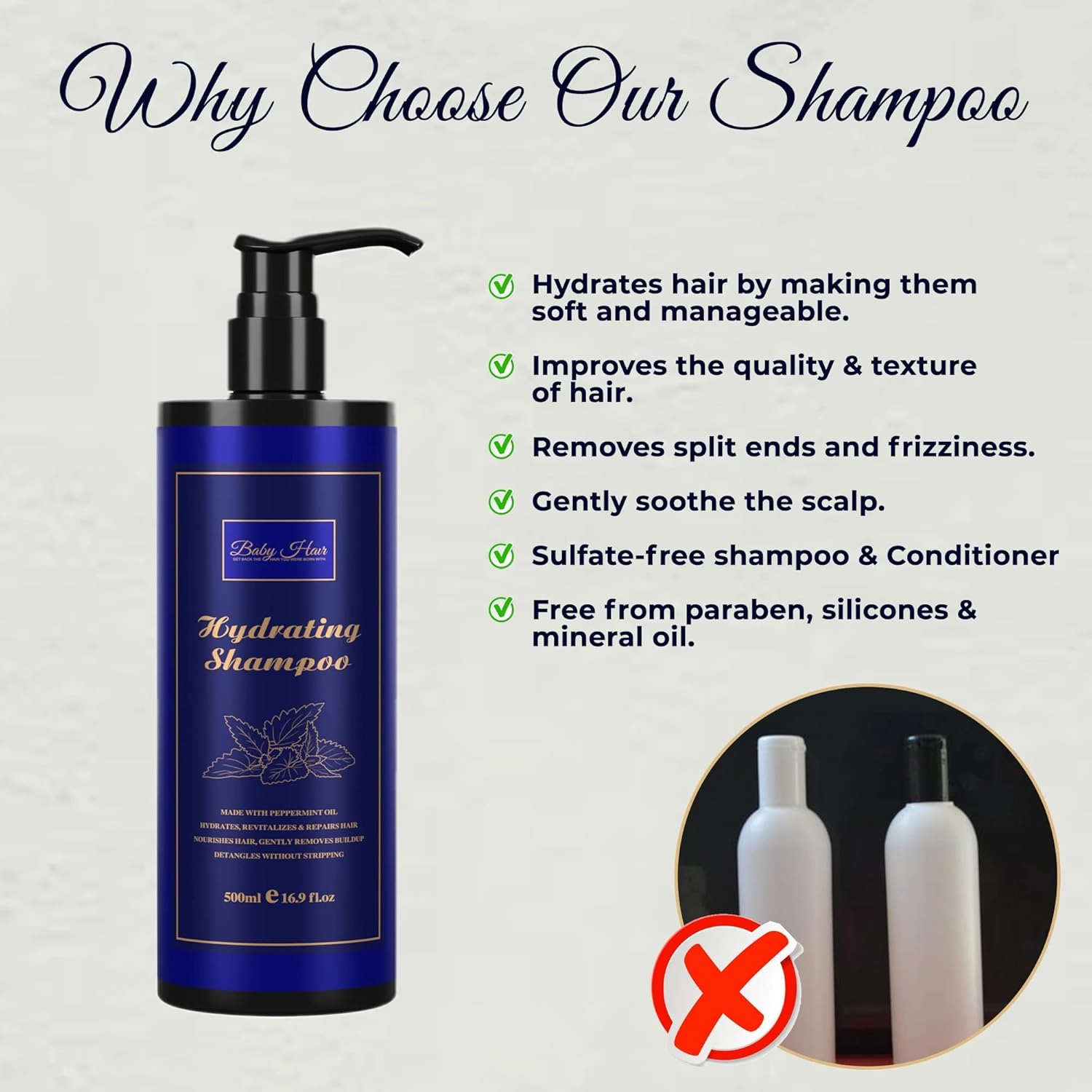 BABY HAIR Hydrating Revitalizing Shampoo, 16.9Fl oz