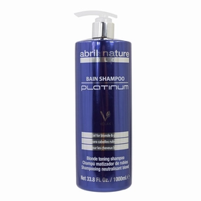 Bain Shampoo Platinum - 1000 ml - Purple Toning Shampoo - to Tone Down Grey or Bleached Hair - Eliminates Brassy Yellow Tones-Keratin Hair Treatment