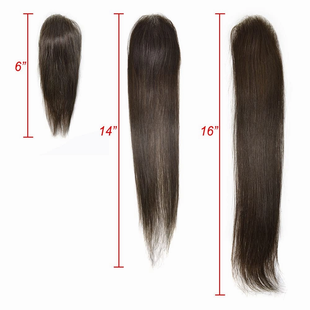 Bald Spot Hair Patch Toupee for Women Men Full Skin Base Human Hair Patch for Bald Spot Non-Surgical V-Looped Hair Replacement Black Brown Hairpiece 14" #1B Off Black-100% density
