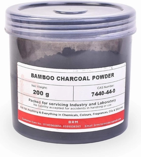 Bamboo Charcoal Powder - 200 Grams for Facemask, Scrub, DIY Beauty Products, Make Up, Cosmetics, Soap Making & Personal Care for Face, Hair, Body