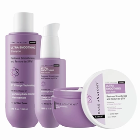 Bare Anatomy Ultra Smoothing Shampoo   Hair Mask   Serum Kit | Carbohydrate Complex & Niacinamide | Dry & Frizzy Hair | Paraben & Sulphate Free | Women & Men | 250ml   250g   50ml