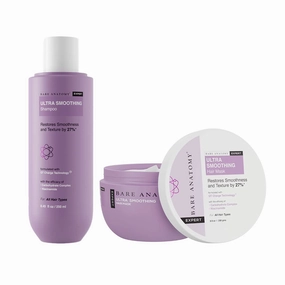 Bare Anatomy Ultra Smoothing Shampoo and Hair Mask Kit | Carbohydrate Complex & Niacinamide | Dry & Frizzy Hair | Paraben & Sulphate Free | Women & Men | 250ml   250g