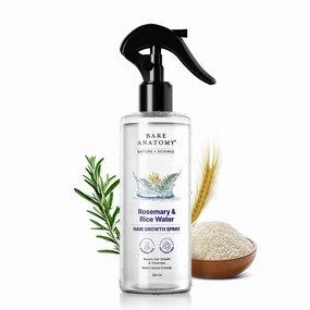 Bas-re Anatomy Nature x Science Rosemary Water Spray for Hair Growth & Hair Thickness with Rice Water |100% Natural Extract | Soft & Smooth Hair