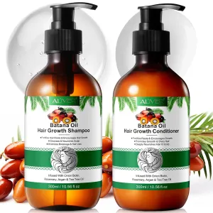 Batana Oil Hair Growth Shampoo and Conditioner Set - Herbal Shampoo and Conditioner for Thinning Hair for Women & Men Hair Loss, Hair Thickening Product for Hair Care