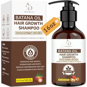 Batana Oil Hair Growth Shampoo – Onion Extract Infused, Organic Natural Formula with Rosemary & Argan Oil – Reduces Hair Loss, Strengthens Roots & Adds Shine – 16oz for All Hair Types