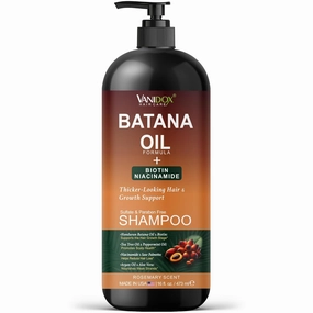 Batana Oil Shampoo – Biotin & Niacinamide Enriched – Sulfate-Free, Paraben-Free – Moisturizing & Strengthening Hair Cleanser for All Hair Types – 16 fl oz