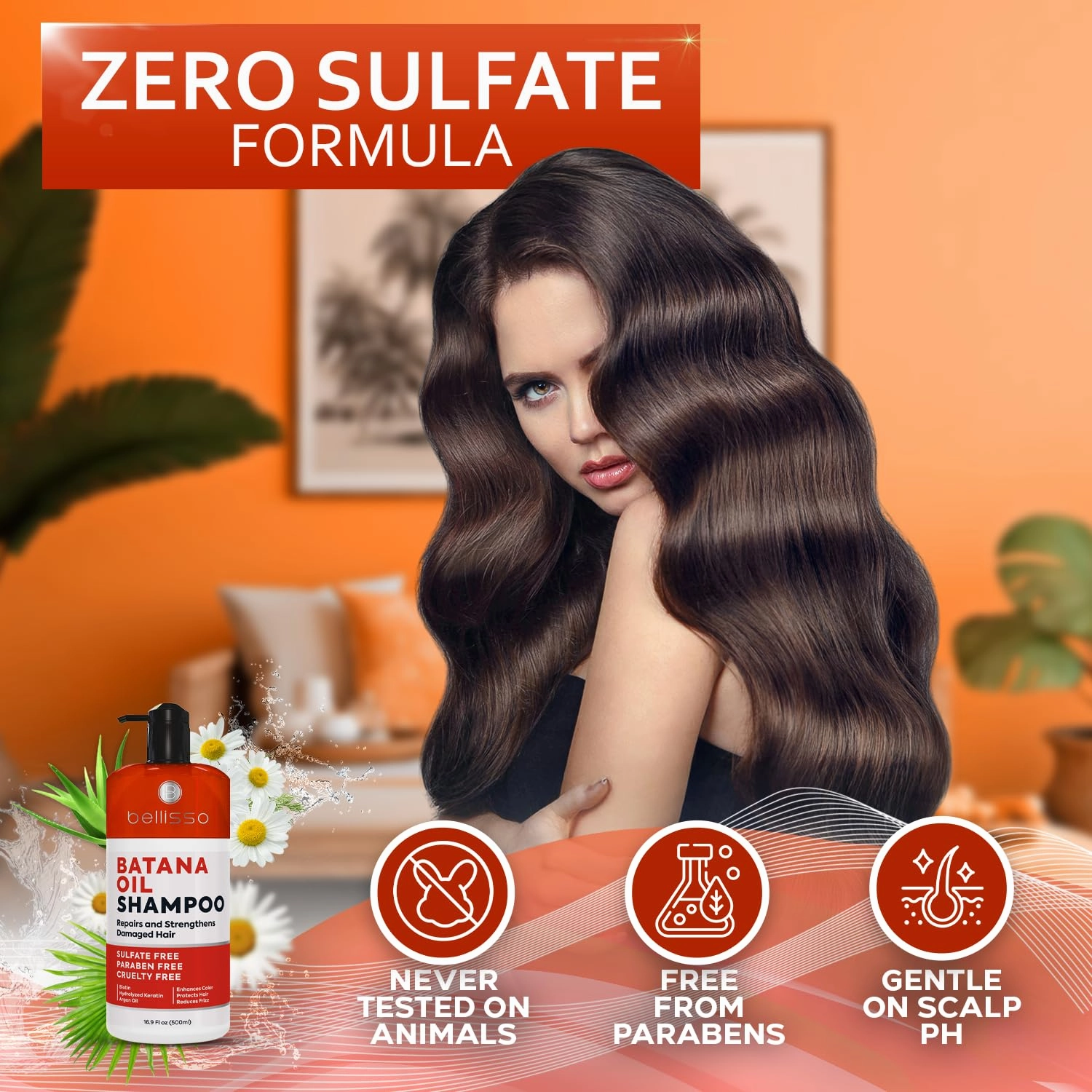 Batana Oil Shampoo - Volumizing Salon Formula for Thinning and Fine Hair Women and Men - Sulfate and Paraben Free - Thickening Volume Boost for a Thicker, Fuller Feeling - With Moroccan Argan Oil