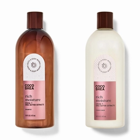 Bath and Body Coco Shea Rich Moisture Shampoo & Codnitioner 16 fl oz ea cocoa   shea butter extracts smells like: a tropical treat for your senses.