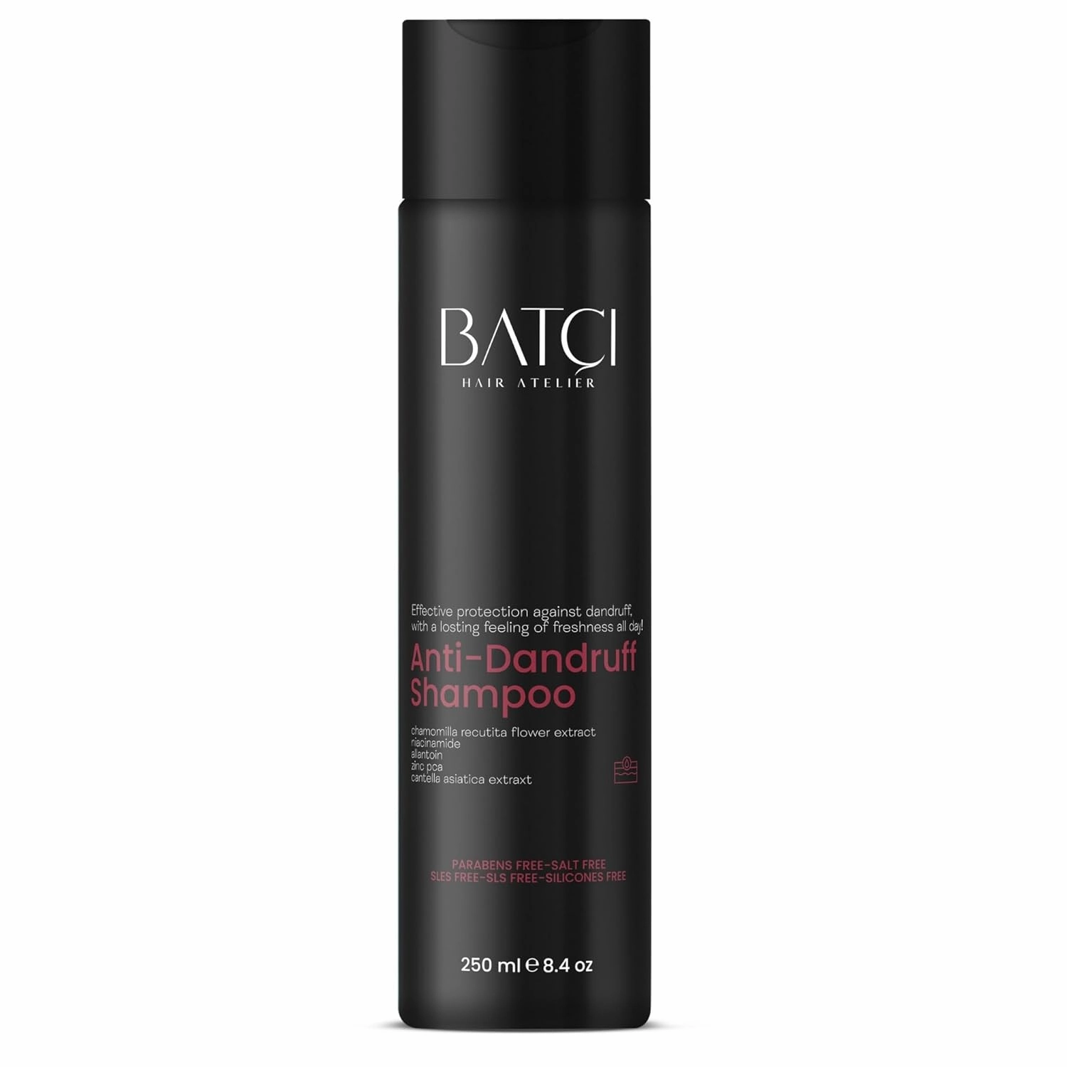 Batçı Hair Atelier Anti-Dandruff Shampoo – Sulfate-Free, Paraben-Free, Enriched with Aloe Vera, Niacinamide & Chamomile – Soothes Itchy Scalp, Reduces Flakes, Promotes Healthy Hair Growth –-8.4 Oz