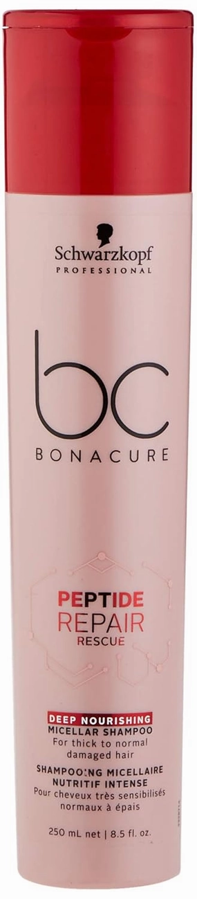 BC BONACURE Peptide Repair Rescue Deep Nourishing Micellar Shampoo, 8.5-Ounce