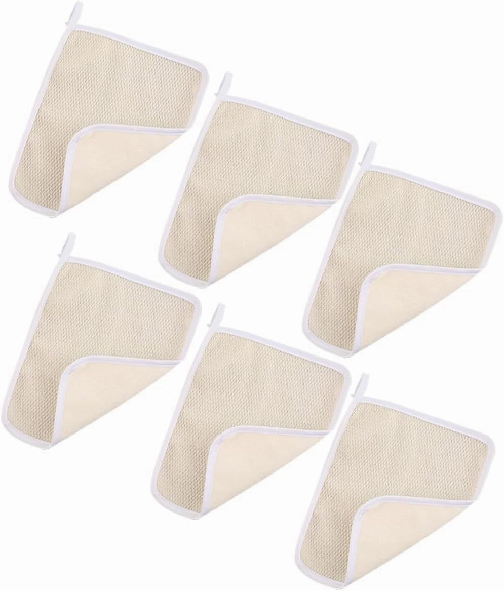 Beaupretty 6pcs Quick Dry Exfoliating Wash Cloths Square Bath Towel for Smooth Skin Material Short Design for Home Daily Use Beige