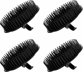 Beaupretty Scalp Shampoo Brush 4pcs Palm Brush Soft Portable Pocket Combs for Men Scalp Massager Shampoo Hair Beard Brush Comb for Home Office Travel (Black) Anti-Dandruff Shampoo