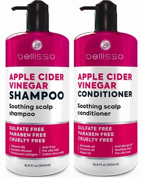 BELLISSO Apple Cider Vinegar Shampoo and Apple Cider Vinegar Conditioner