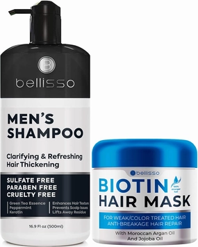 BELLISSO Shampoo for Men and Biotin Hair Mask