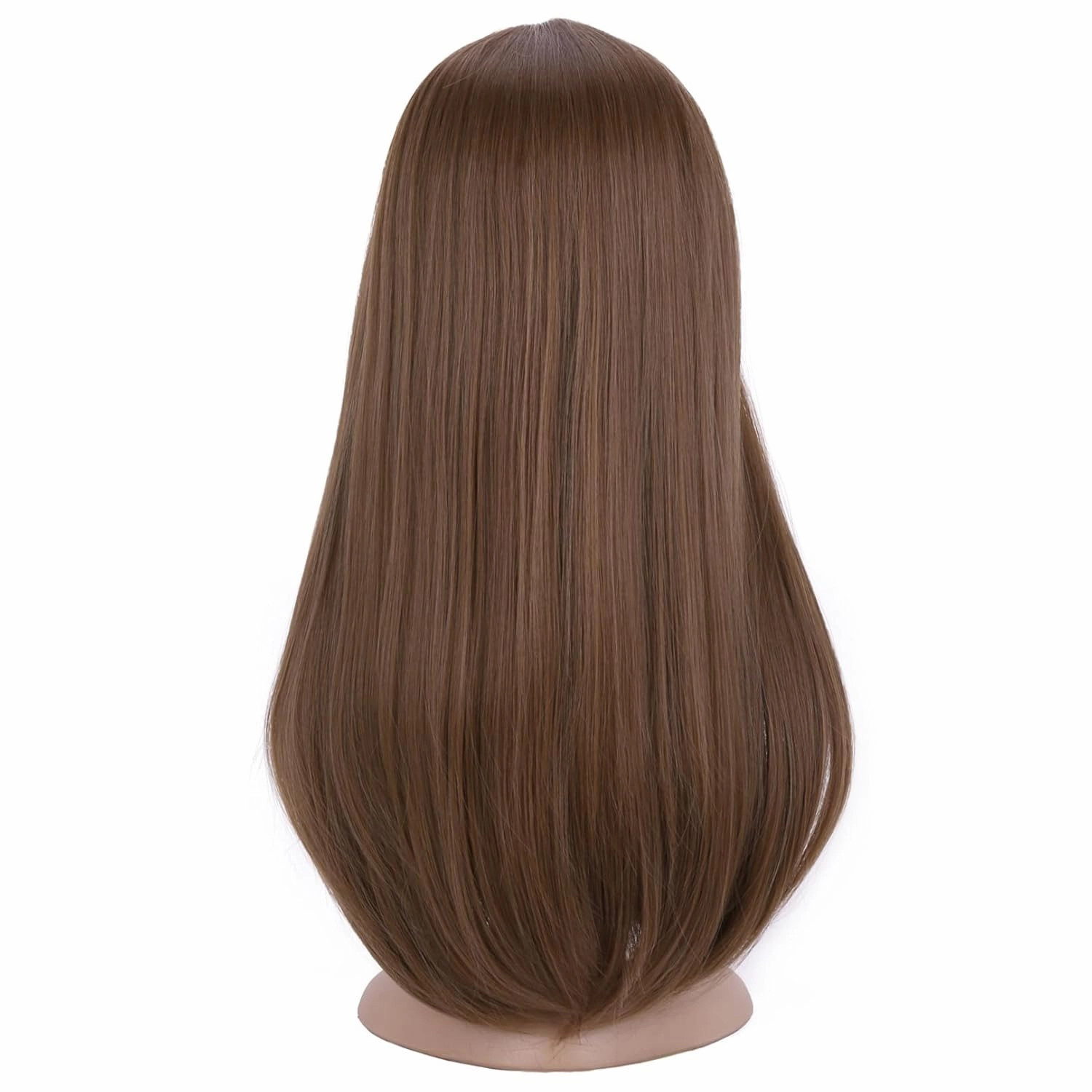 BERON Brown Long Straigh Middle Part Wig for Women Girls Natural Looking Heat Resistant Synthetic Wigs Cosplay Costume Party Daily Wig
