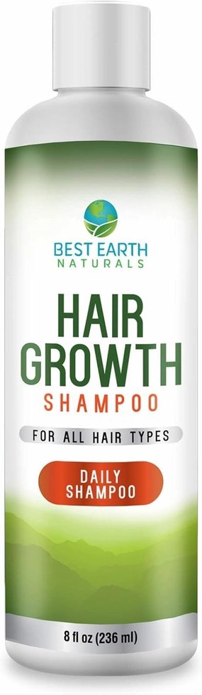Best Earth Natrurals Hair Growth Shampoo For Healthy Hair Growth, Hair loss, Slow Growing and Thinning Hair For Men and Women 8 Ounces