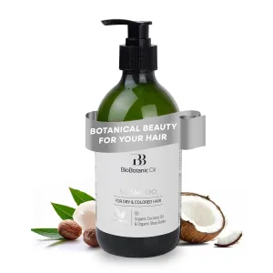 Bio Botanic Oil Range-Moisturizing Shampoo for Colored and Dry Hair with Organic Coconut Oil & Shea Butter, SLS-Free Hydrating Shampoo for Damaged Hair, Protects Color & Restores Shine, SLES-Free