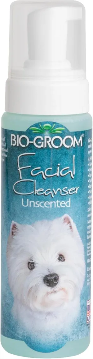 Bio-Groom Facial Cleanser – Dog Face Wash, Unscented, No Rinse, Dry Shampoo for Dogs, Tear Stain Remover, Cruelty-Free, Made in USA, Waterless Dog Shampoo – 8 fl oz 1-Pack