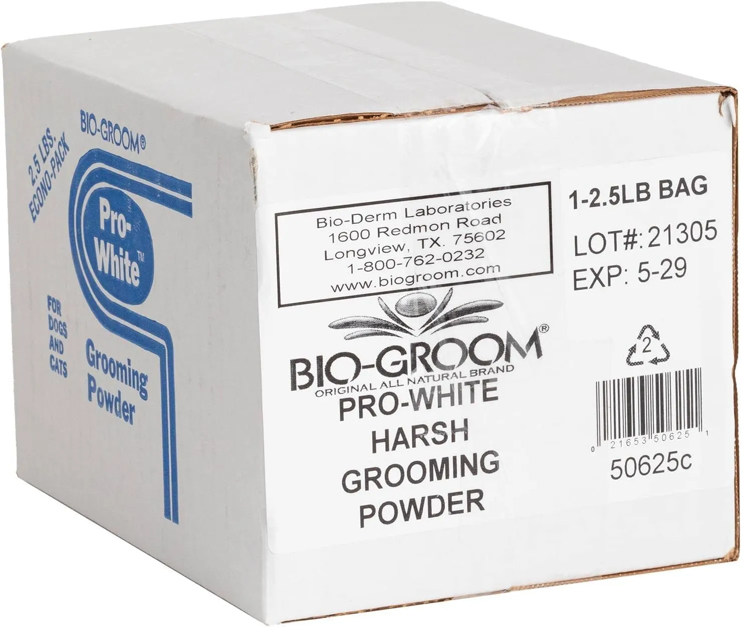 Bio-Groom Pro-White Dog Grooming Powder - Harsh Coat Defense, Dog Bathing Supplies, Puppy Wash, Cat & Dog Grooming Supplies, Cruelty-Free, Made in USA, Dog Powder for Odor - 2.5 lb Box