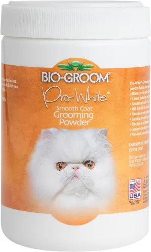 Bio-Groom Pro-White Dog Grooming Powder - Smooth Coat Defense, Dog Bathing Supplies, Puppy Wash, Cat & Dog Grooming Supplies, Cruelty-Free, Made in USA, Dog Powder for Odor - 8 oz 1-Pack