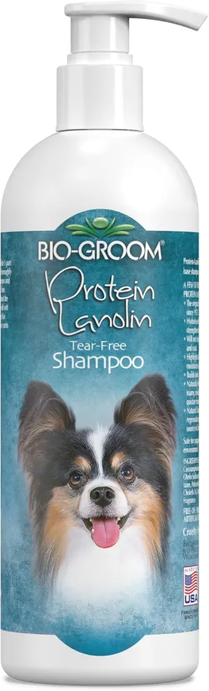 Bio-Groom Protein Lanolin Dog Shampoo - Tear-Free Pet Shampoo, Dog Bathing Supplies, Puppy Wash, Cat & Dog Grooming Supplies, Cruelty-Free, Made in USA, Tearless Dog Products - 32 fl oz 1-Pack