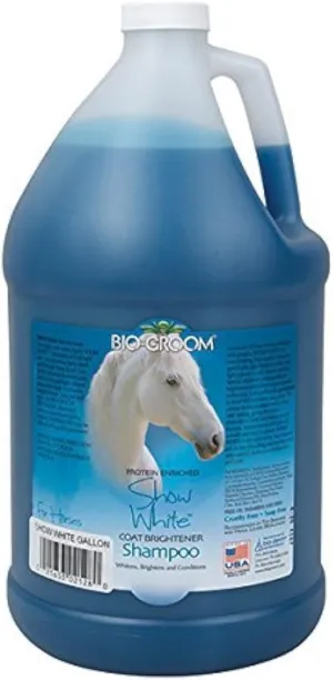 Bio-Groom Show White Horse Shampoo – Whitening Wash, Mane and Tail Shampoo for Horses, Grooming Supplies, Cruelty-Free, Made in USA, Livestock Shampoo – 1 Gallon