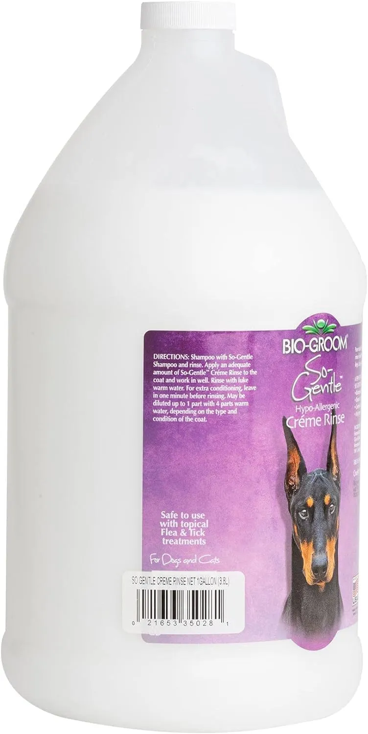 Bio-Groom So-Gentle Hypoallergenic Dog Conditioner – Tearless, Cat & Dog Bathing Supplies, Puppy Wash for Gentle Skin, Cruelty-Free, Made in USA, Tear-Free Dog Products – 1 Gallon