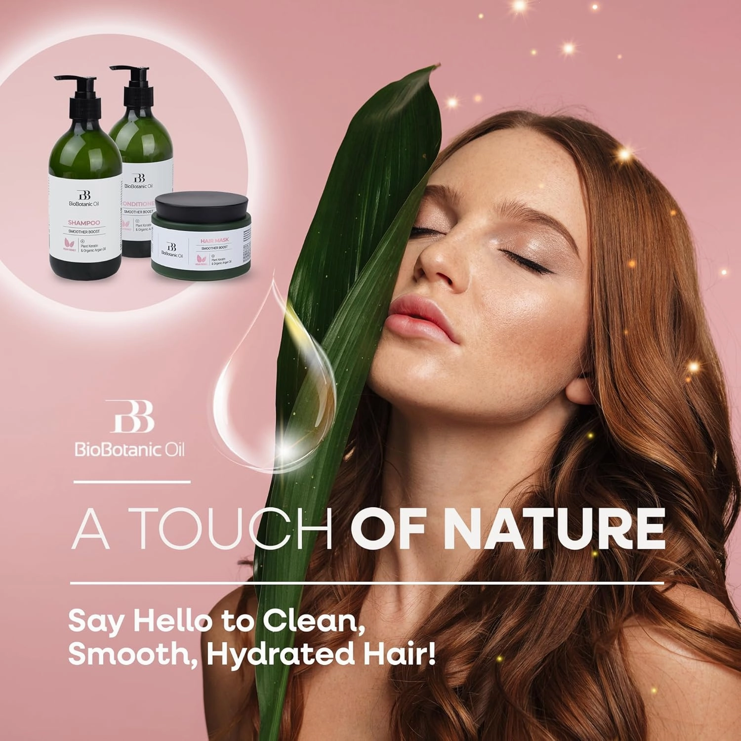Bio Botanic Oil Range – Shampoo for Straightened Hair with Plant Keratin & Organic Argan Oil, Vegan, SLS-Free & Salt-Free, pH-Balanced Formula for Long-Lasting Smoothness & Shine