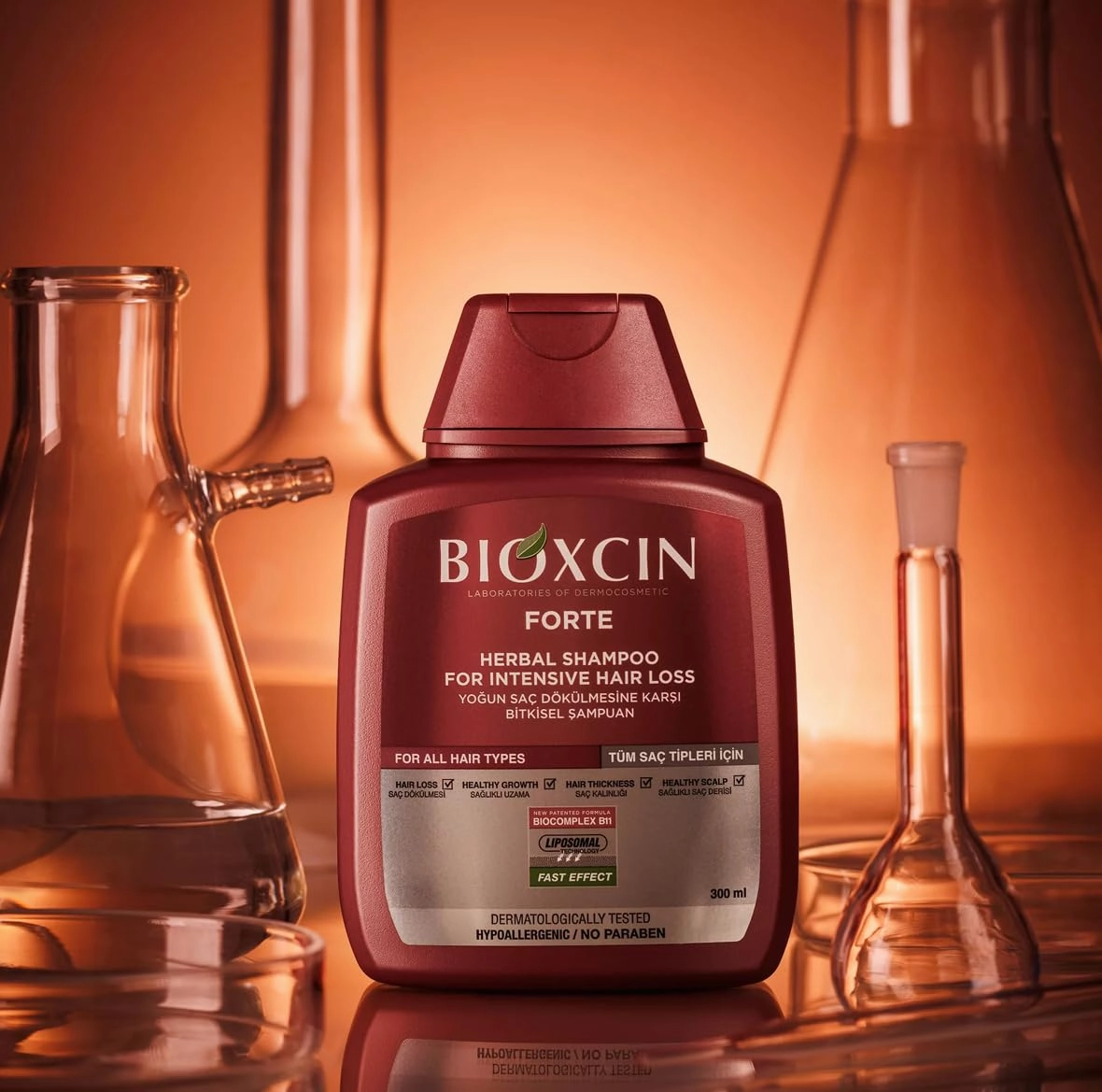 BIO XCIN Herbal Shampoo for Hair Loss, Strengthening & Nourishing Formula with Natural Extracts | Anti-Dandruff & Scalp Care | Deep Moisturizing for Thicker, Healthier Hair, 300ml for Men and Women