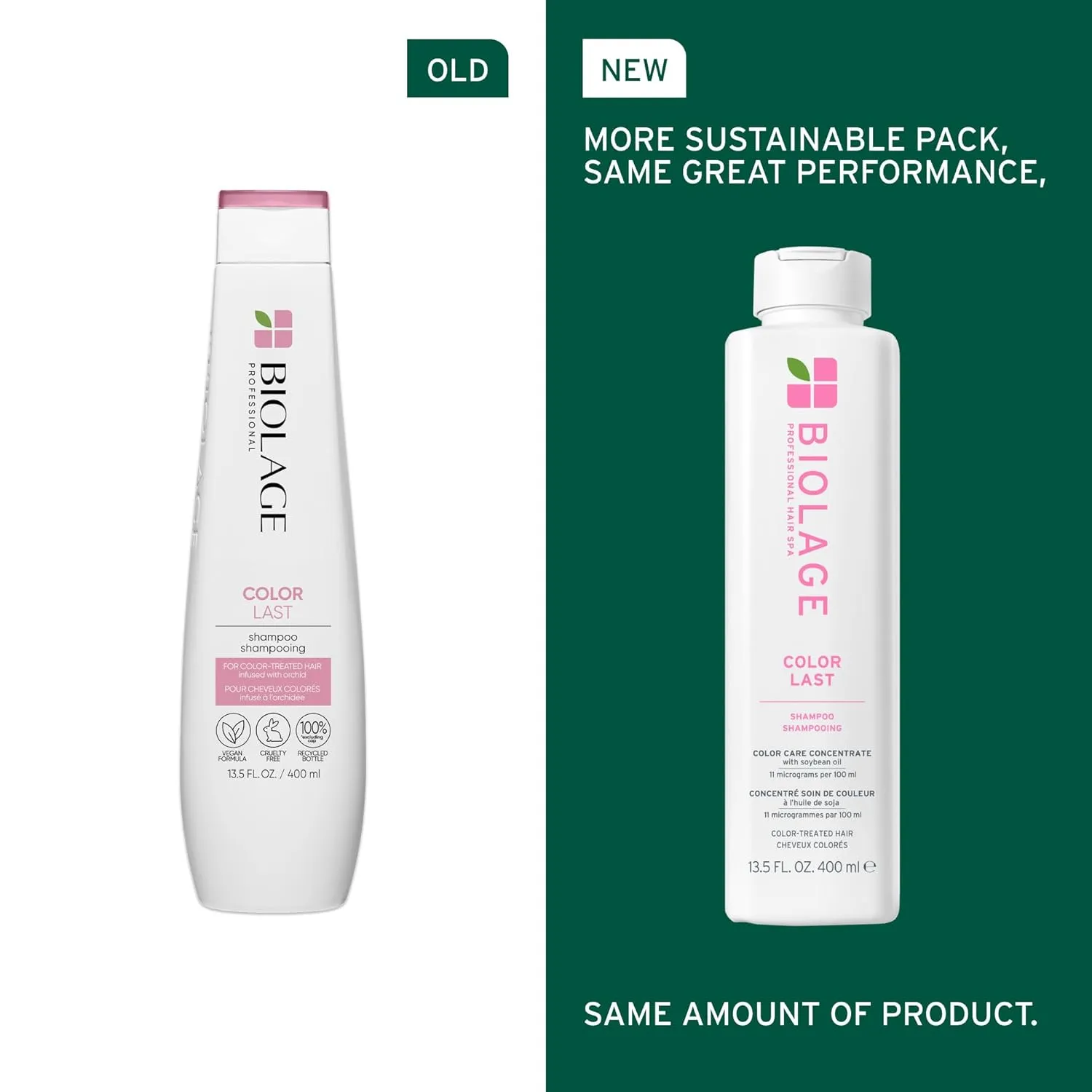 Biolage Color Last Shampoo - For Color-Treated Hair, Nourishes, Strengthens, Hydrates, Soybean Oil & Stearic Acid, Paraben & Mineral Oil-Free, Vegan, Packaging May Vary