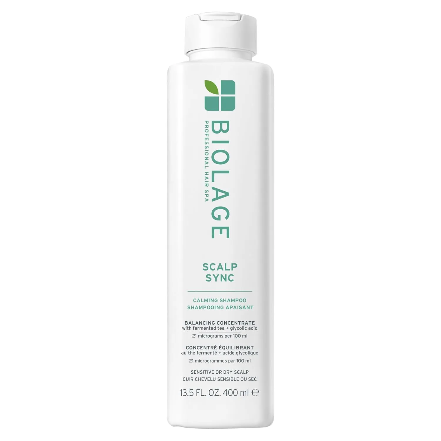 Biolage Scalp Sync Calming Shampoo - Gently Cleanses Dry & Sensitive Scalps, Hydrates & Soothes, Fermented Tea Blend & Glycolic Acid, Vegan & Paraben-Free, Packaging may vary