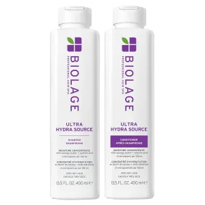 Biolage Ultra Hydra Source Shampoo & Conditioner Set - Renews Hair's Moisture and Deeply Conditions With Frizz Control, For Very Dry Hair, Silicone-Free & Vegan