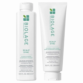 Biolage Scalp Sync Calming Shampoo and Universal Conditioner Set - Gently Cleanses Dry & Sensitive Scalps, Hydrates & Soothes, Fermented Tea Blend & Glycolic Acid, Vegan & Paraben-Free