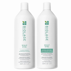 Biolage Scalp Sync Calming Shampoo and Universal Conditioner Set - Gently Cleanses Dry & Sensitive Scalps, Hydrates & Soothes, Fermented Tea Blend & Glycolic Acid, Vegan & Paraben-Free