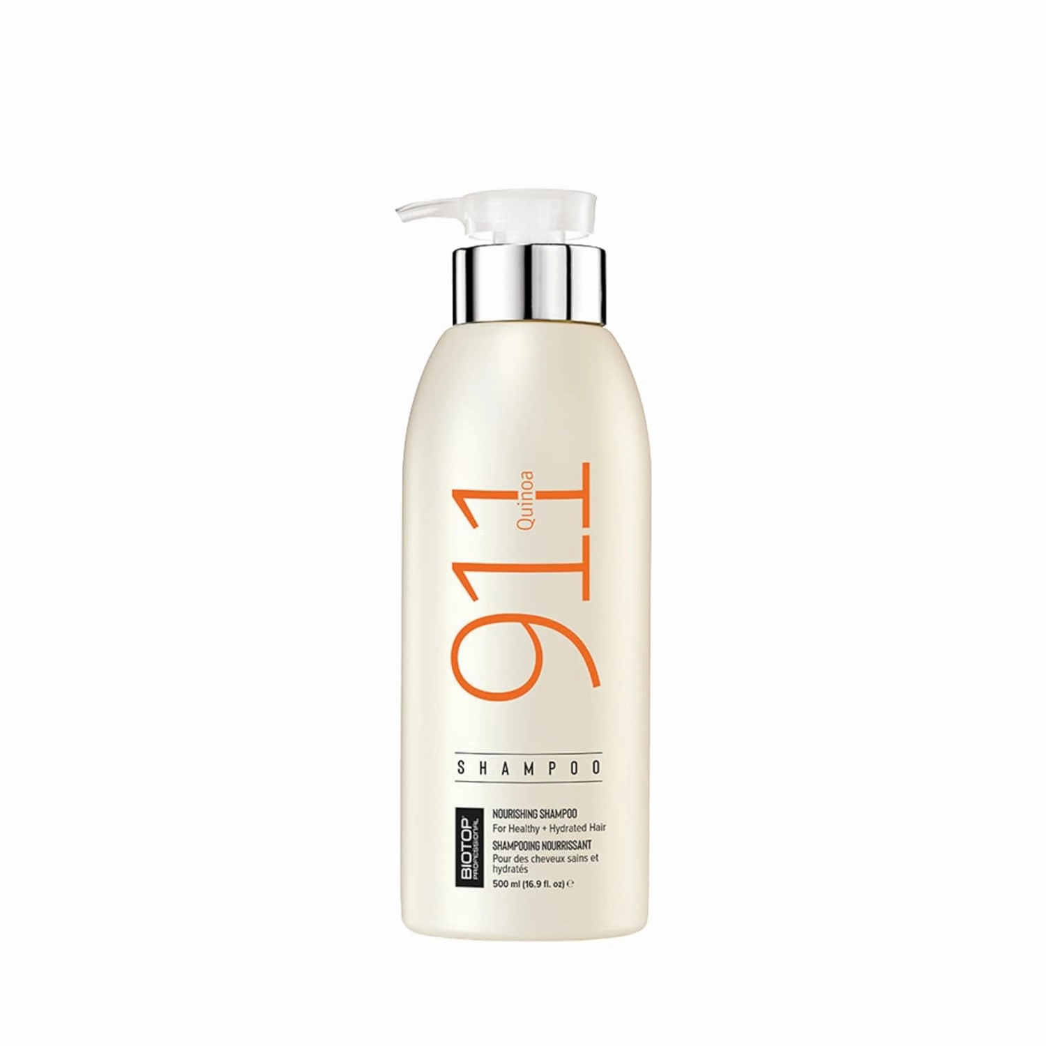 Biotop Professional 911 Quinoa Shampoo for Women & Men - Sulfate Free Nutritive Shampoo with Argan Oil - Made with Quinoa Protein for Dry, Lifeless, and Damaged Hair (16.9 fl oz/500ml)