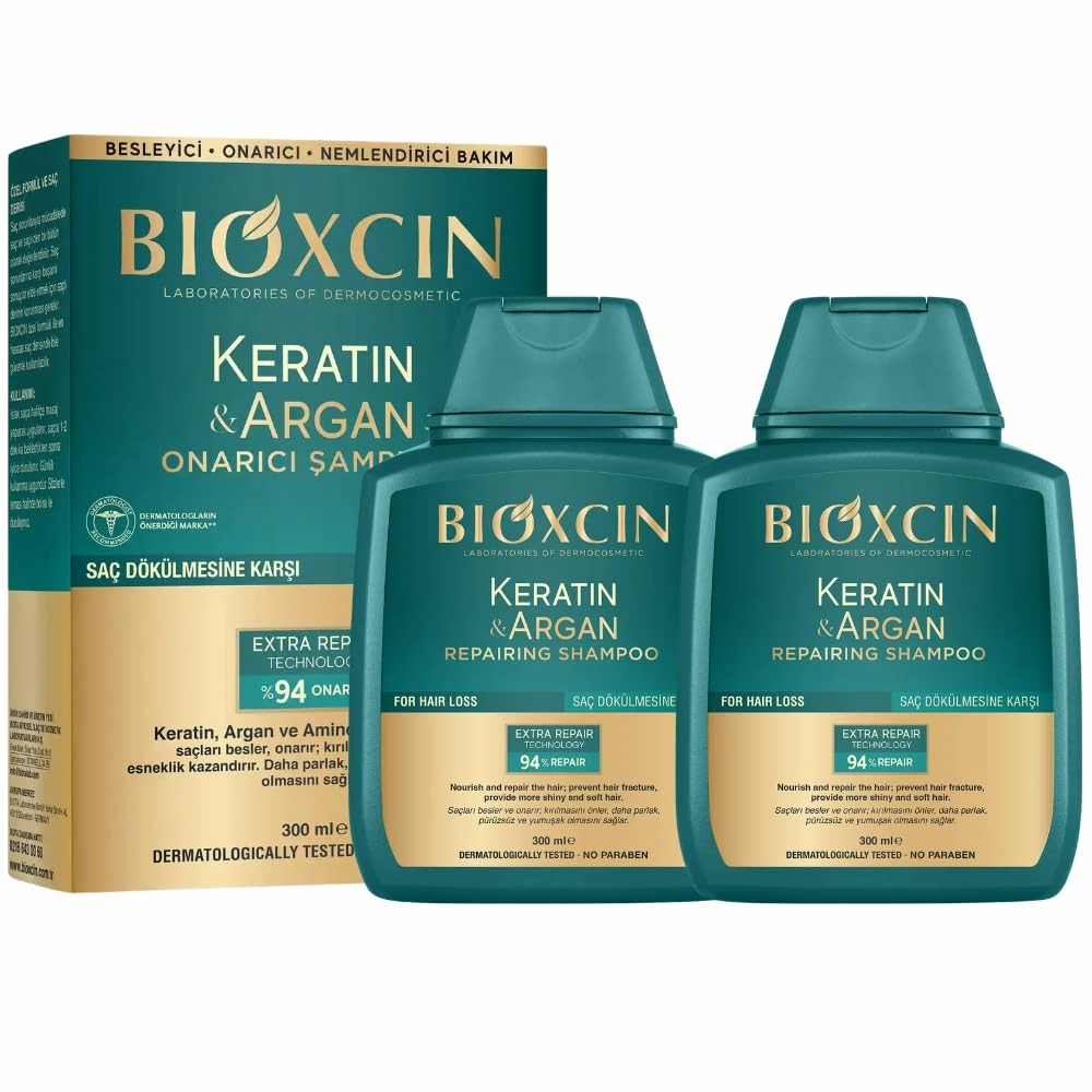 Bioxcin Keratin & Argan Repair Biota Shampoo 300 ml x 2 pieces