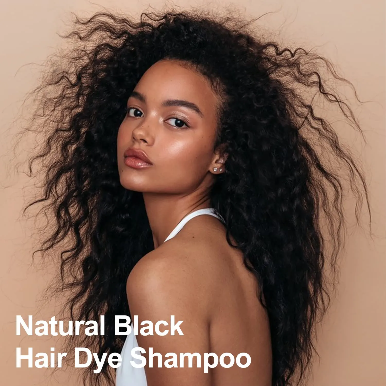 Black Argan Oil Hair Dye - 16.9 Fl Oz, 3 in 1 Semi-Permanent Color Shampoo, Easy To Use (Black)