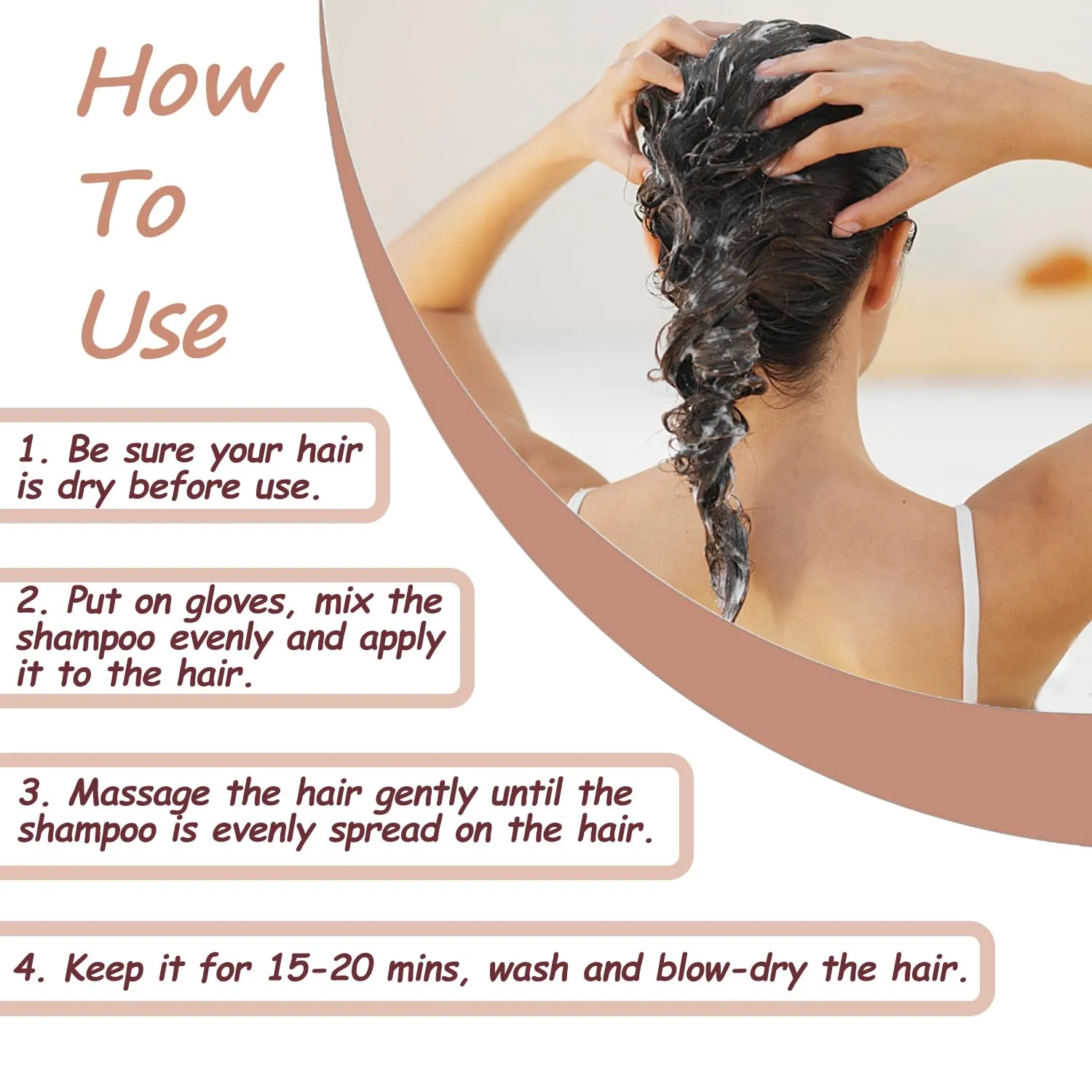 Black Argan Oil Hair Dye - 16.9 Fl Oz, 3 in 1 Semi-Permanent Color Shampoo, Easy To Use (Black)