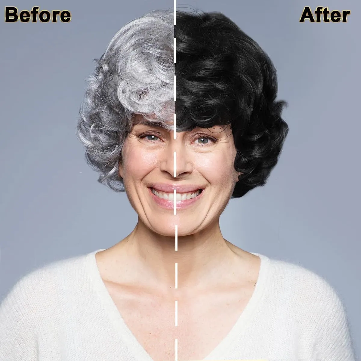 Black Hair Dye Shampoo 3 in 1 for Gray Hair Coverage, Hair Color Shampoo for Women Men, Natural Herbal Ingredients Shampoo Para Pintar el Cabello (16.9 Oz)