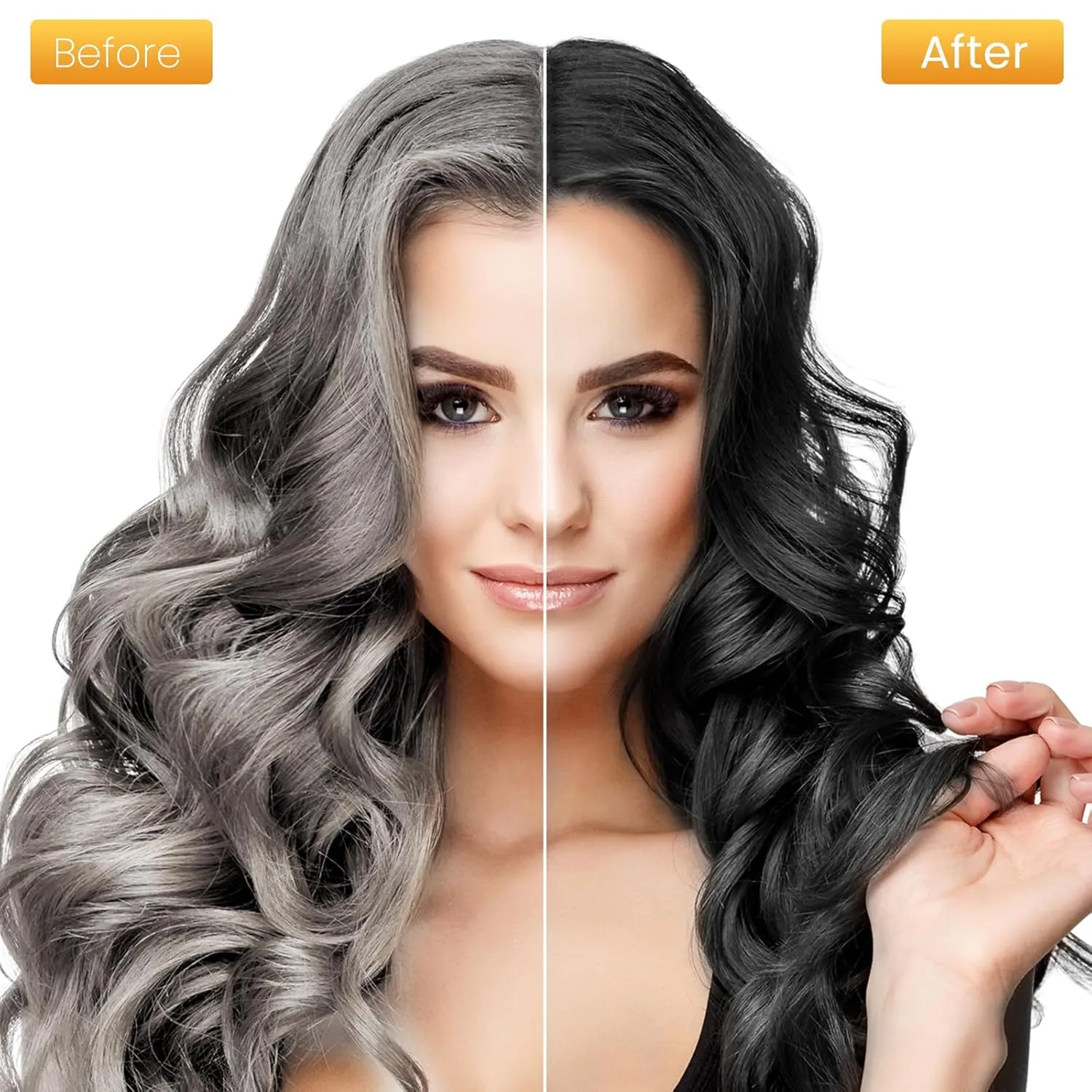 Black Hair Dye Shampoo 3 in 1, Hair Color Shampoo for Women and Men, Natural Hair Dye to Cover Gray Hair, Herbal Ingredient for Grey Hair Coverage 500ml (Black)