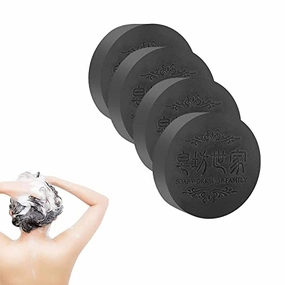 Black & Thick Hair Fallopia Multiflora Shampoo Bar, He Shou Wu Extract Soap - Deeply Cleanses, Promotes Growth, Prevents Loss (4pcs)