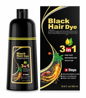 Black Hair Dye Shampoo 3 in 1 Hair Color Shampoo for Women & Men for Gray Hair Coverage for Instant Herbal Natural Champu Para Canas Mujer